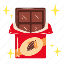 dark chocolate bar, chocolate bar, chocolate, dessert, sweet, food, restaurant, world chocolate day, cute sticker