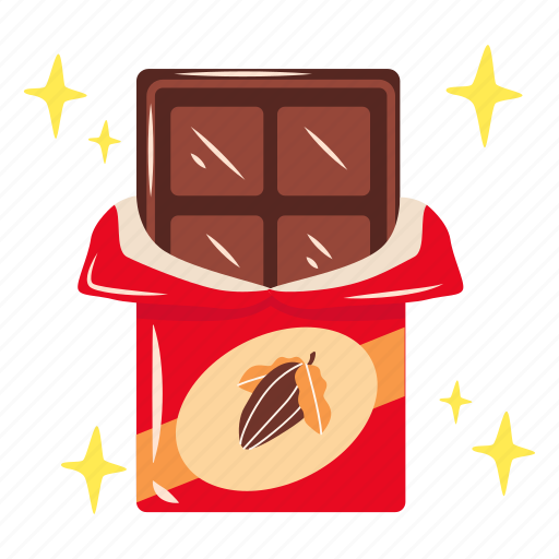 Dark chocolate bar, chocolate bar, chocolate, dessert, sweet, food, restaurant sticker - Download on Iconfinder