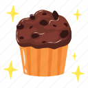 muffin, cake, chocolate, dessert, sweet, food, restaurant, world chocolate day, cute sticker