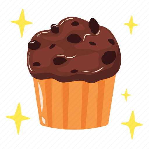 Muffin, cake, chocolate, dessert, sweet, food, restaurant sticker - Download on Iconfinder