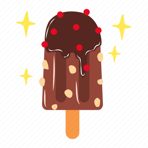 Popsicle, ice cream, chocolate, dessert, sweet, food, restaurant sticker - Download on Iconfinder