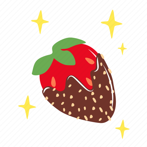 Strawberry chocolate, cake, chocolate, dessert, sweet, food, restaurant sticker - Download on Iconfinder
