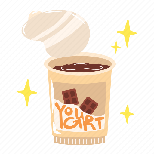 Yoghurt, diary, chocolate, dessert, sweet, food, restaurant sticker - Download on Iconfinder