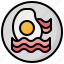 egg, bacon, cholesterol, fried, eggs, food, restaurant 