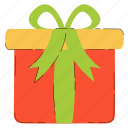 gift, box, christmas, winter, xmas, doodle, cute, kawaii, flat, element, decorative