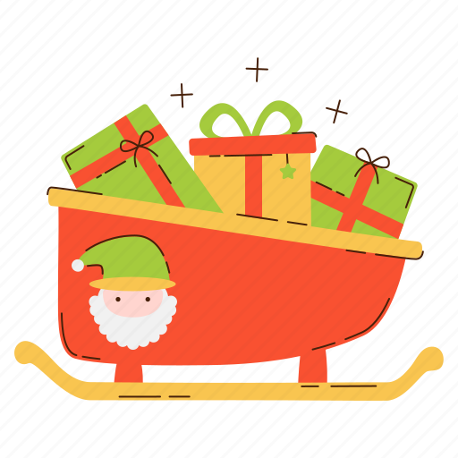 Snow, sledding, christmas, winter, xmas, doodle, cute icon - Download on Iconfinder