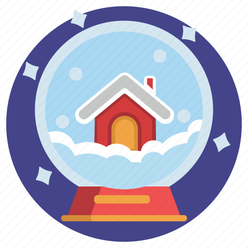 House, snow, snowball, globe, holiday, vacation icon - Download on Iconfinder