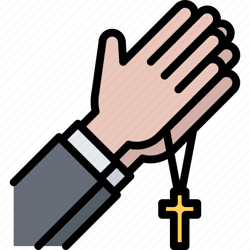 Prayer, hand, hands, cross, jesus, christ, religion icon - Download on Iconfinder