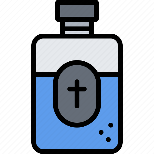 Holy, water, bottle, cross, jesus, christ, religion icon - Download on Iconfinder