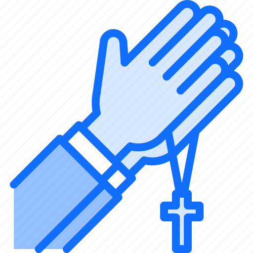 Prayer, hand, hands, cross, jesus, christ, religion icon - Download on Iconfinder