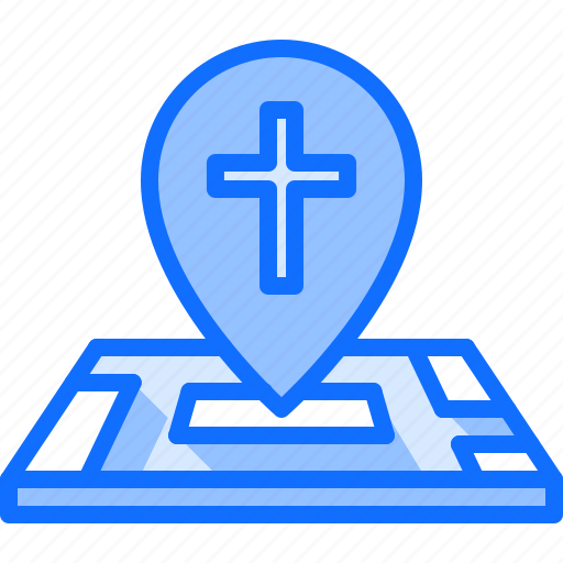 Church, pin, location, map, jesus, christ, religion icon - Download on Iconfinder