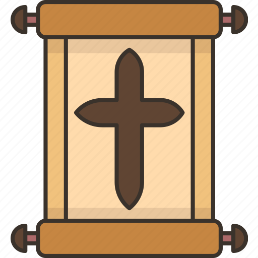 Epistle, scroll, cross, banner, sigil icon - Download on Iconfinder