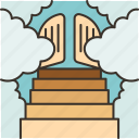 heaven, entry, stairway, miracle, cloud