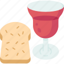 bread, wine, food, drink, meal