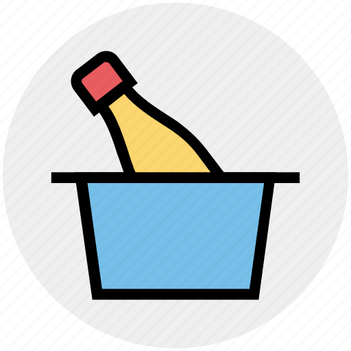 Basket, bottle, cart, celebration, drink, party, trolley icon - Download on Iconfinder