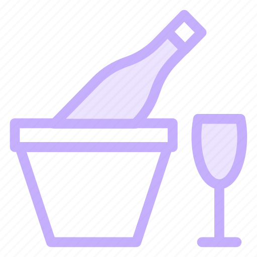 Bottle, drink, glass, ice, wine icon - Download on Iconfinder