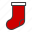 cristmass, gift, present, sock 