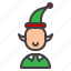costume, cristmass, elf, hat, helper 