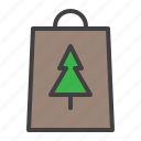 bag, cristmass, shopping, tree
