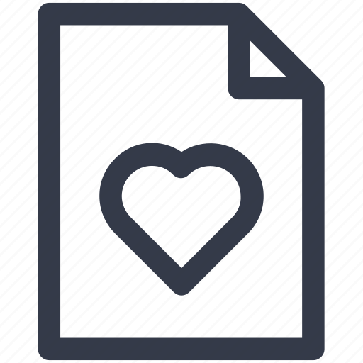 Document, file, heart, page, pages, sheet icon icon - Download on Iconfinder