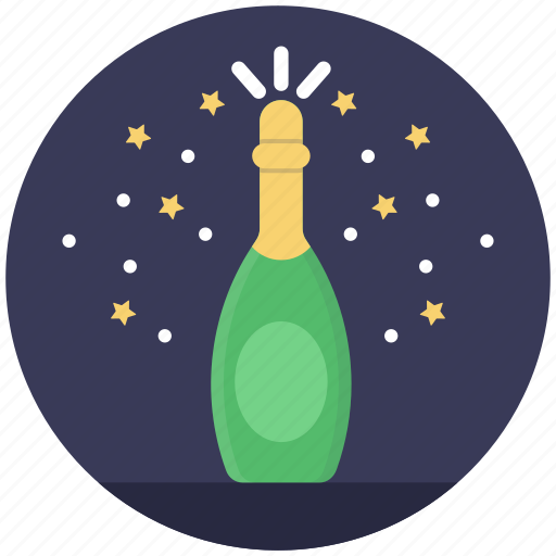 Christmas celebration, new year concept, splashing champagne, wine event, wine party icon - Download on Iconfinder