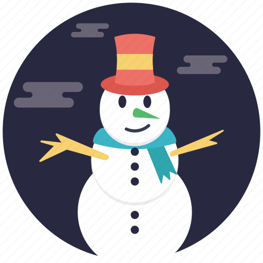 Cartoon snowman, mantle of snow, snow sculpture, snowman, snowman character icon - Download on Iconfinder