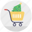 buy online, christmas celebration, christmas shopping, decorative tree, shopping trolley 