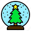 christmas, decoration, glass, globe, tree 