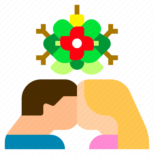 Ball, christmas, couple, decoration, kiss, love, mistletoe icon - Download on Iconfinder