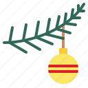 ball, branch, christmas, tree