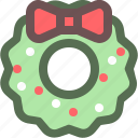 bow, christmas, decoration, holiday, winter, wreath, xmas