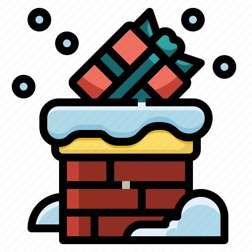 Chimney, roof, snow, winter, christmas icon - Download on Iconfinder