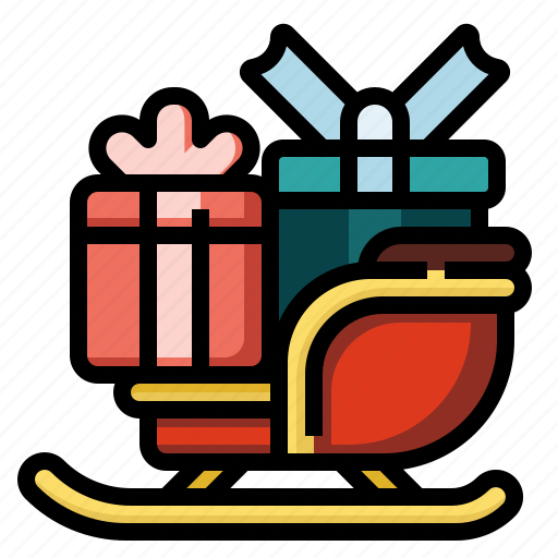 Christmas, gift, box, sledge, winter, party icon - Download on Iconfinder
