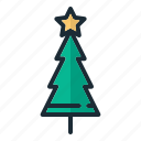 christmas, tree, star, plant, decoration, winter, xmas