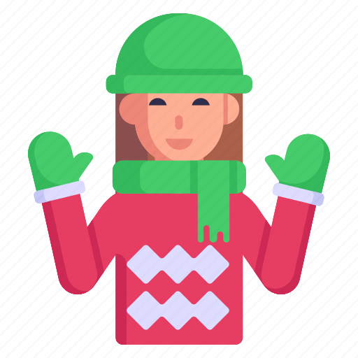 Christmas girl, christmas woman, female, winter girl, winter clothes icon - Download on Iconfinder