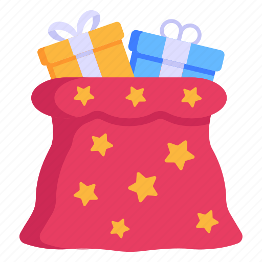 Goodie bag, santa sack, presents, gifts, pouch icon - Download on Iconfinder