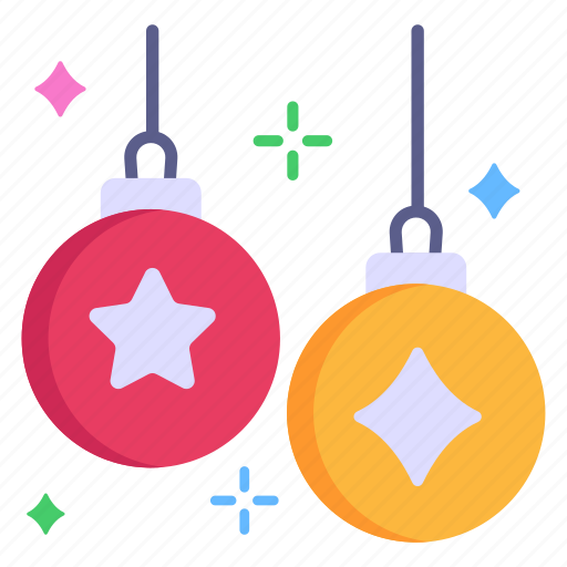 Christmas baubles, christmas decorations, bauble balls, christmas globes, lights icon - Download on Iconfinder
