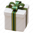 christmas, gift, cube, box, rendering, illustration, ribbon 
