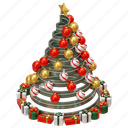 christmas, tree, rendering, illustration 