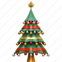 christmas, tree, rendering, illustration 