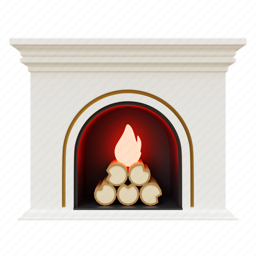 Christmas, fireplace, rendering, illustration 3D illustration - Download on Iconfinder