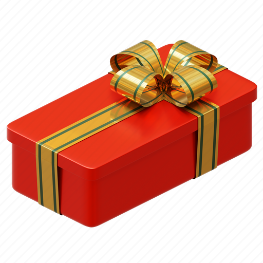 Christmas, present, box, rendering, illustration 3D illustration - Download on Iconfinder