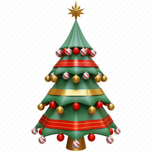 Christmas, tree, rendering, illustration 3D illustration - Download on Iconfinder