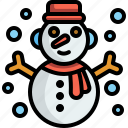 snowman, winter, cold, snow, christmas, hat, scarf, xmas