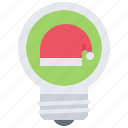 idea, light, bulb, hat, christmas, new, year, holiday