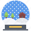 snow, globe, house, tree, trees, christmas, building, new, year 