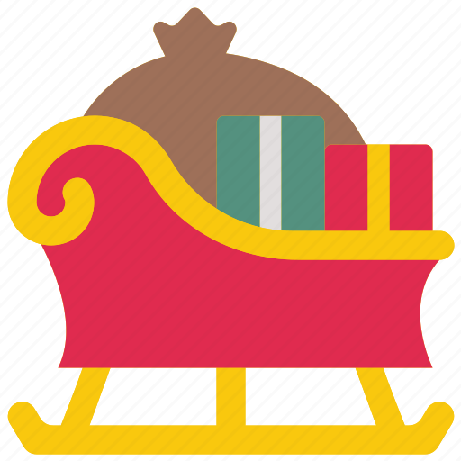 Sled, christmas, sleigh, presents icon - Download on Iconfinder