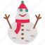 snowman, forest, winter, christmas 