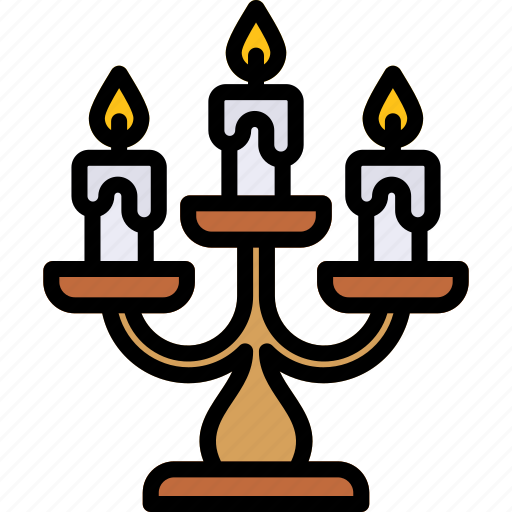 Candlestick, candle, fire, decoration, light, christmas, winter icon - Download on Iconfinder