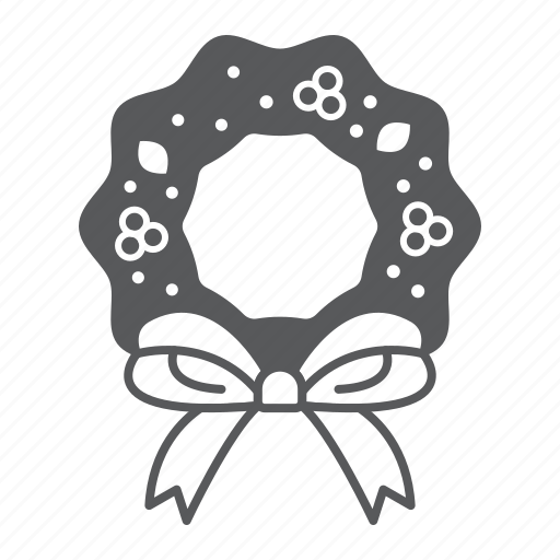 Christmas, wreath, xmas, decor, decoration, ribbon, bow icon - Download on Iconfinder